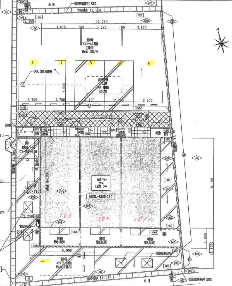 サニーコートMの駐車配置図