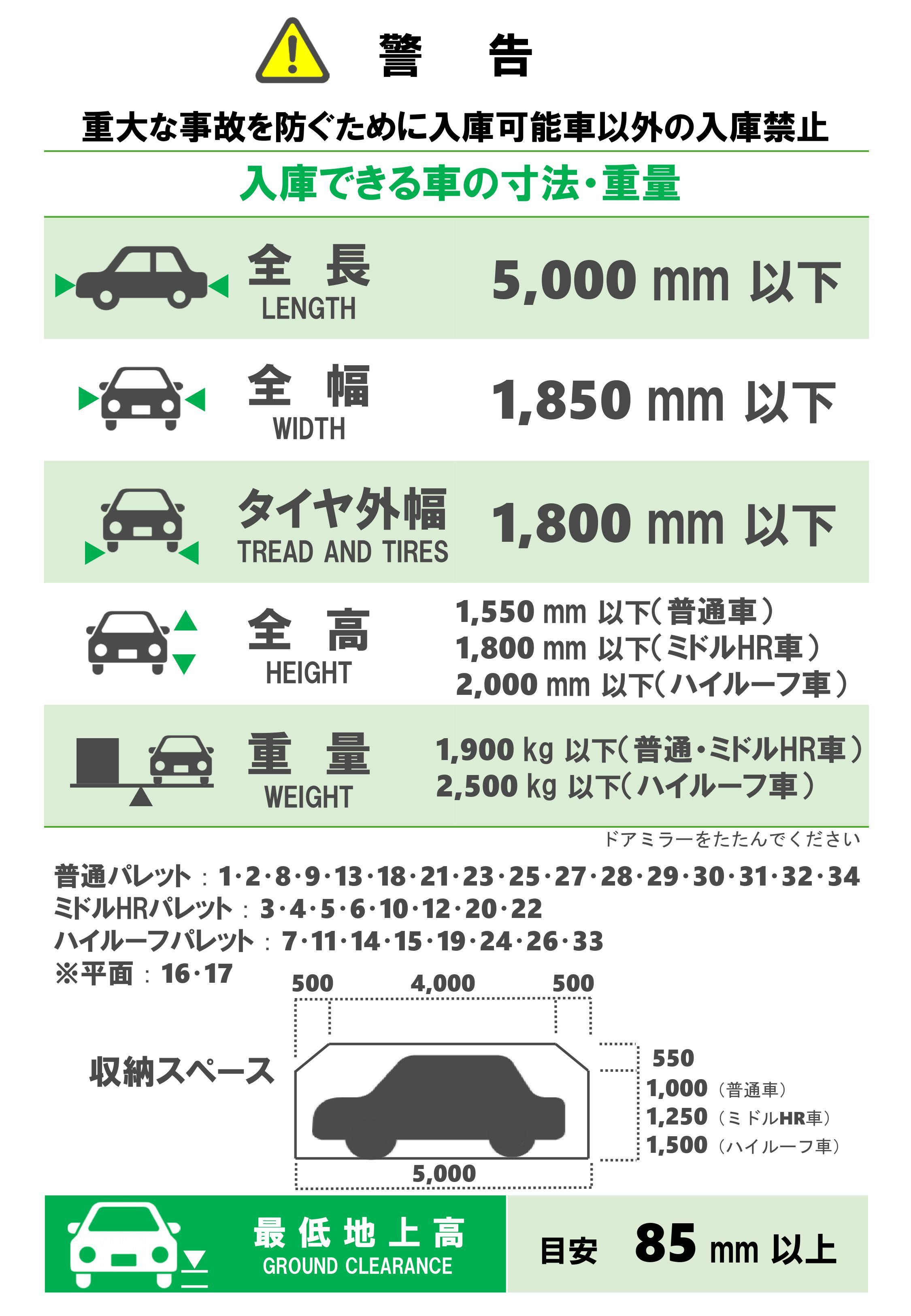 香里園タワーパーキングの駐車配置図