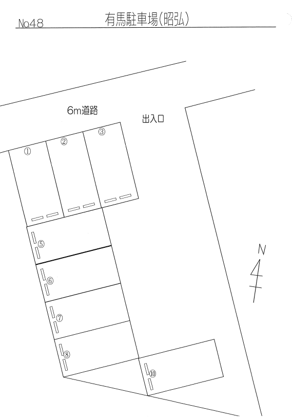 有馬駐車場の駐車配置図