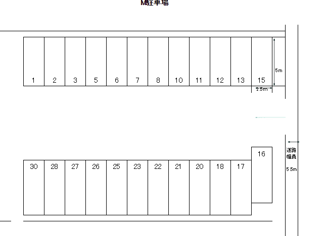 M駐車場の駐車配置図
