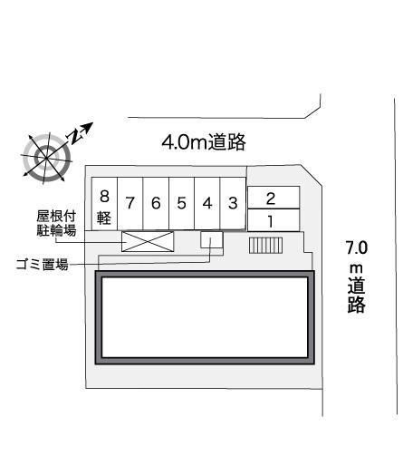 ぽぽら(39756) 敷地外駐車場の駐車配置図
