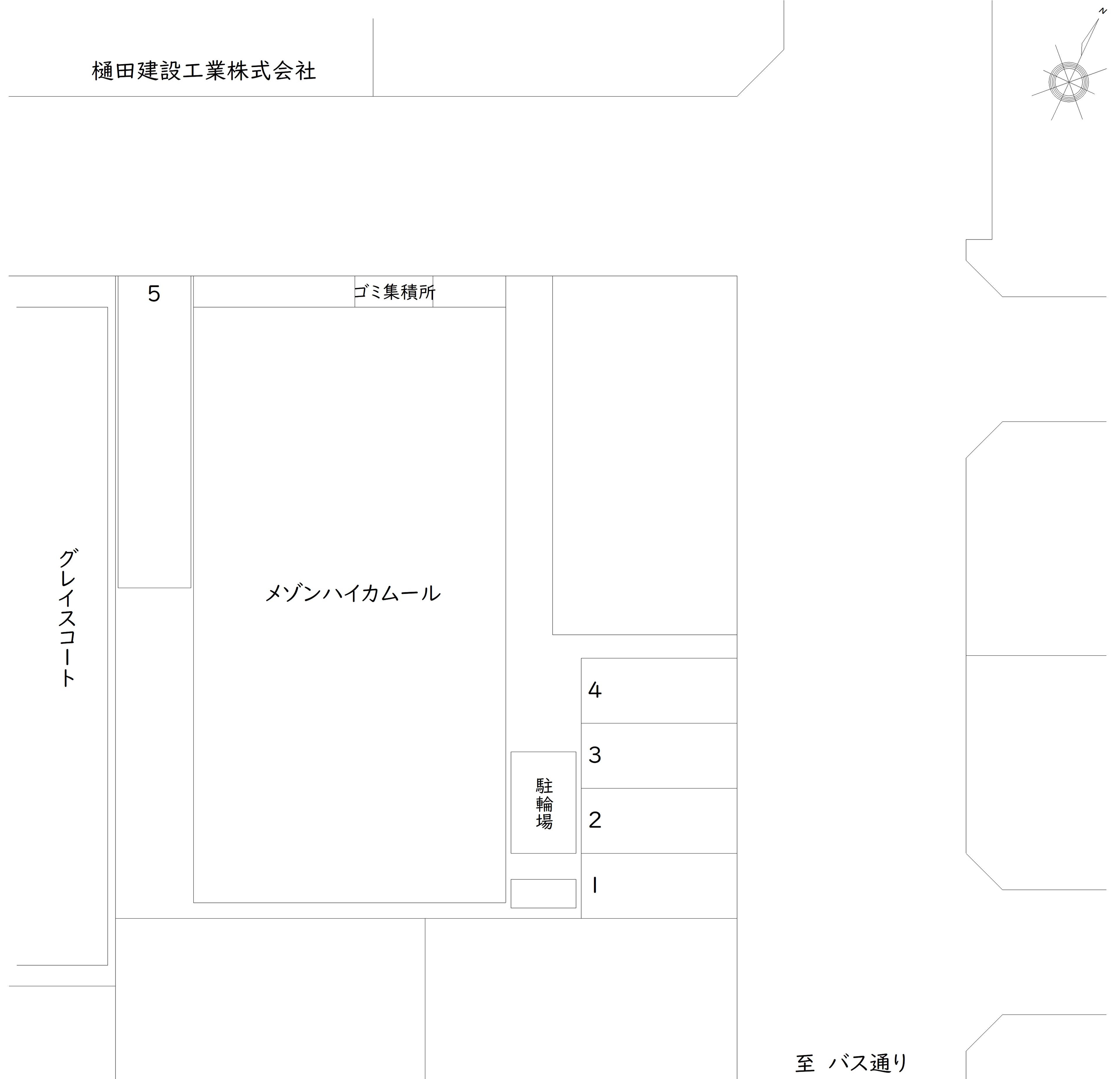 細田4-24-15 駐車場の駐車配置図