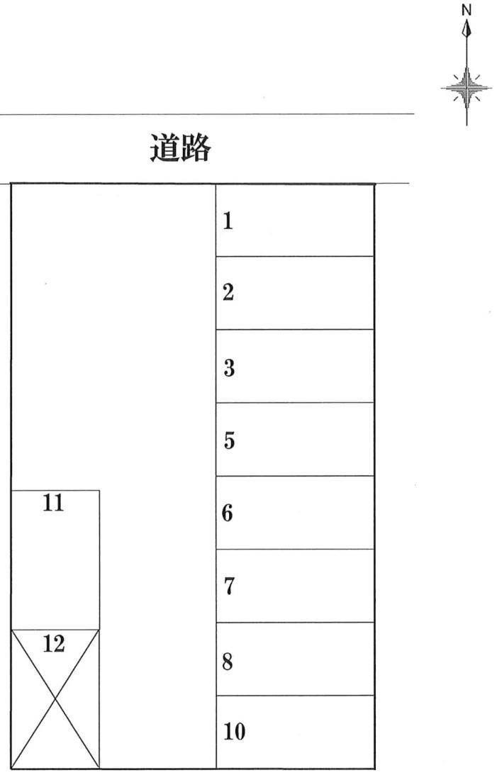 元町 江村駐車場の駐車配置図