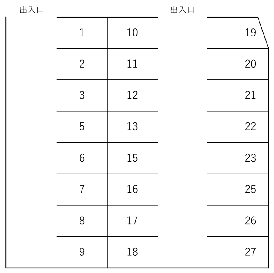 小野パーキングの駐車配置図