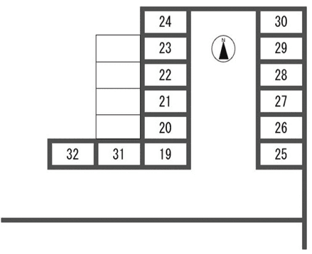 顕徳ハイツ駐車場の駐車配置図