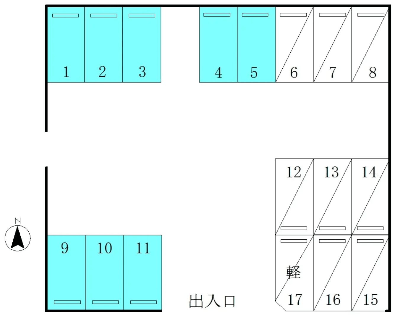 諏訪町月極駐車場1の駐車配置図