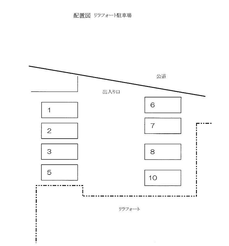 リラフォート駐車場の駐車配置図