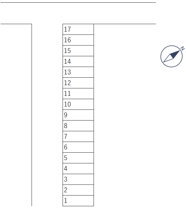 撫養町小桑島前浜駐車場の駐車配置図