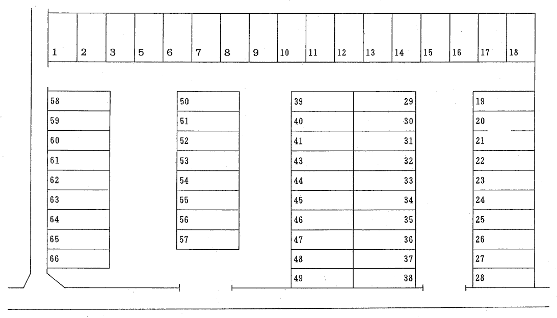 円面田ガレージの駐車配置図