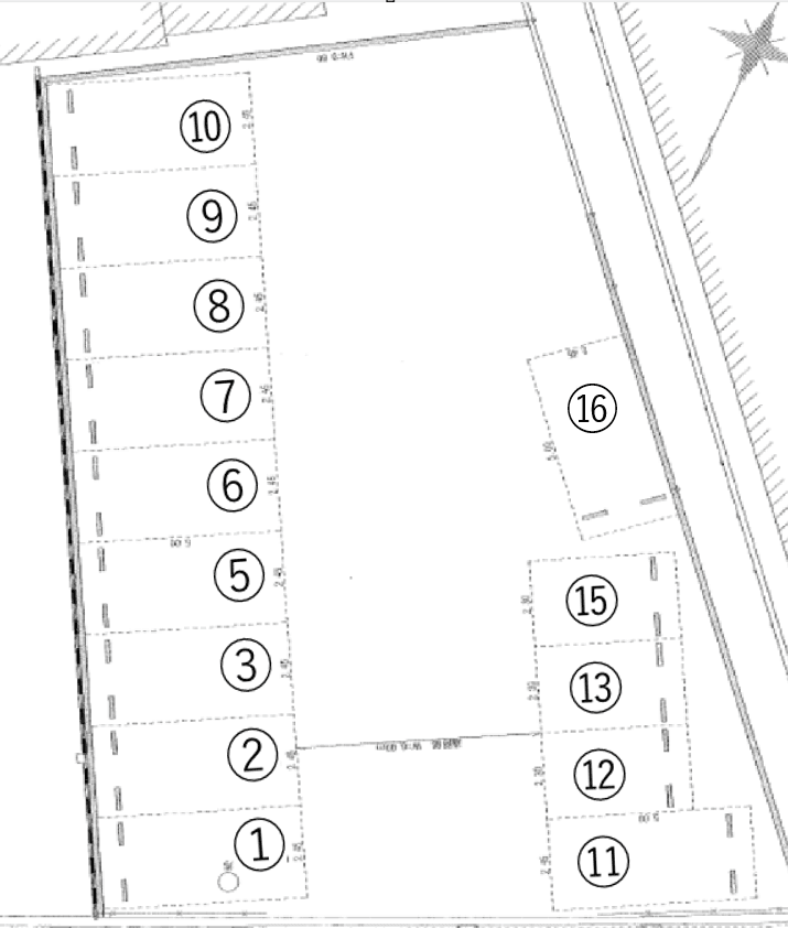 緑ヶ丘ガレージの駐車配置図
