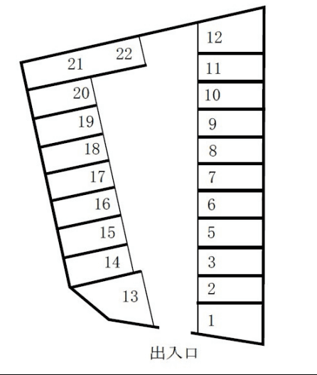 中西パーキングの駐車配置図