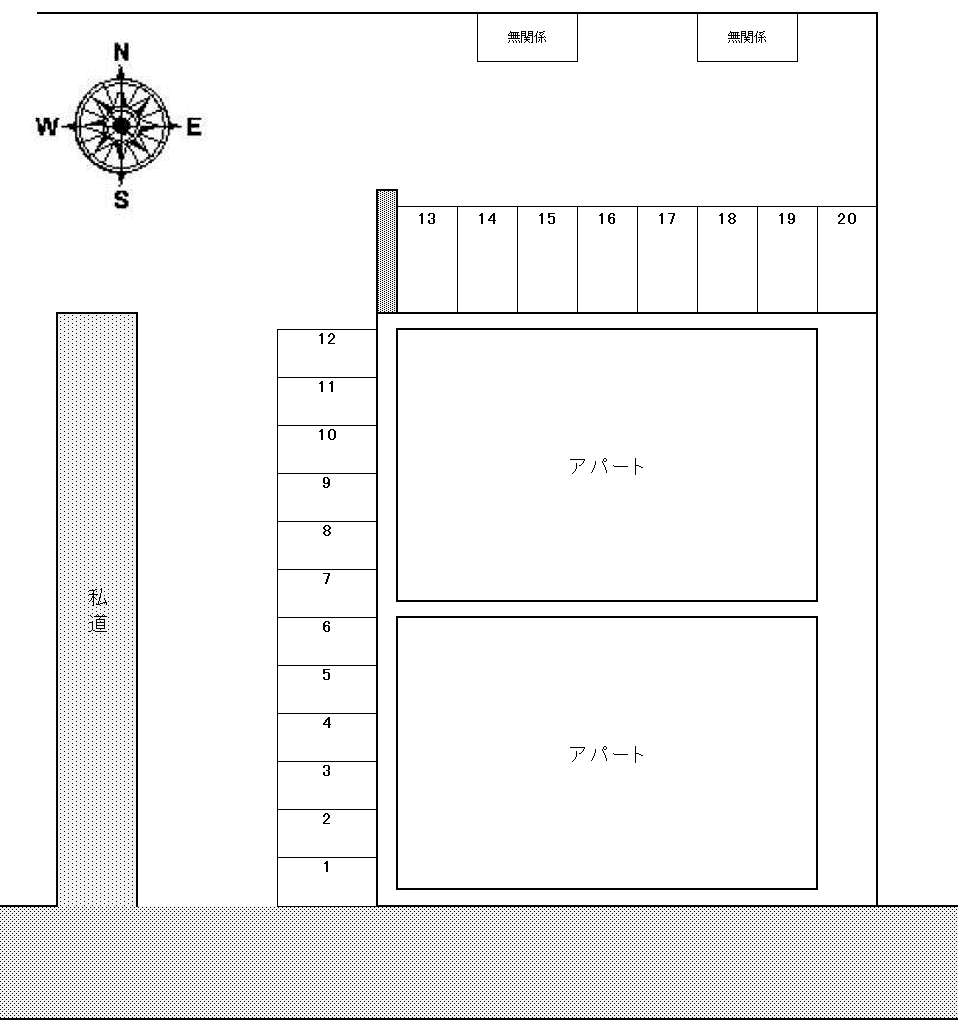 月極駐車場エースの駐車配置図