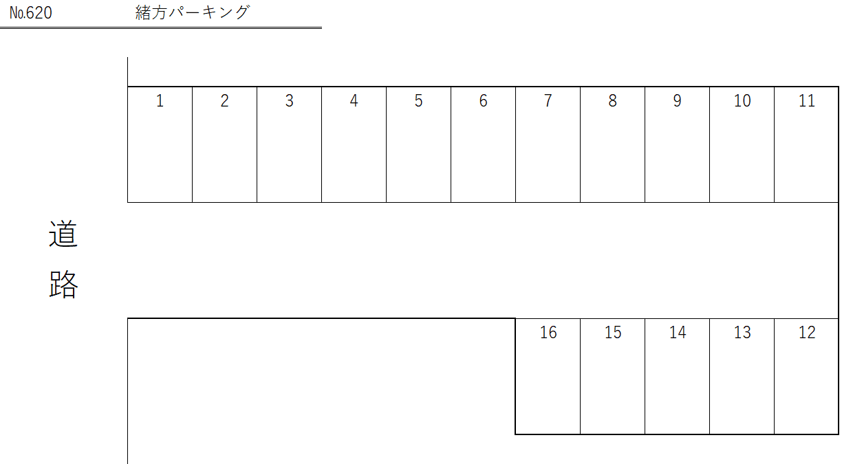 緒方パーキングの駐車配置図