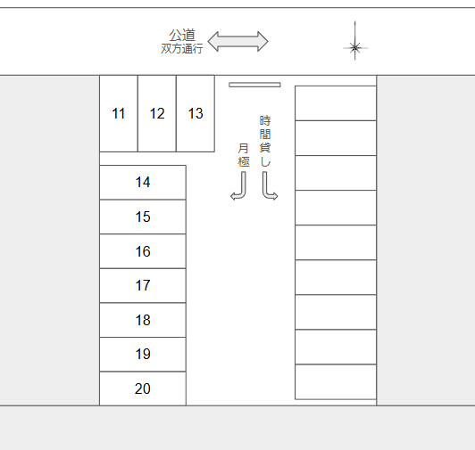 大喜町6丁目の駐車配置図