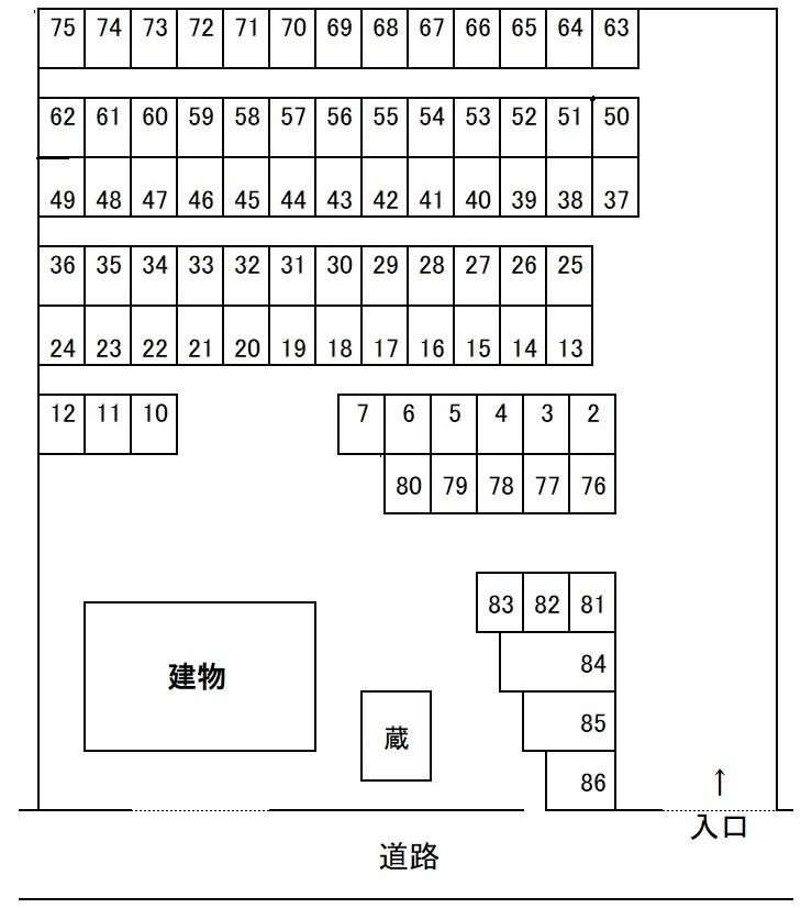 小山駐車場の駐車配置図