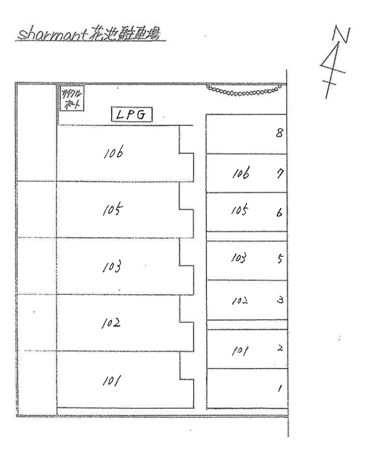 Sharmant花池の駐車配置図