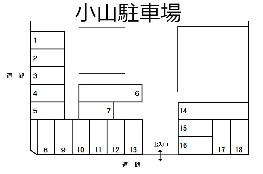 小山駐車場の駐車配置図