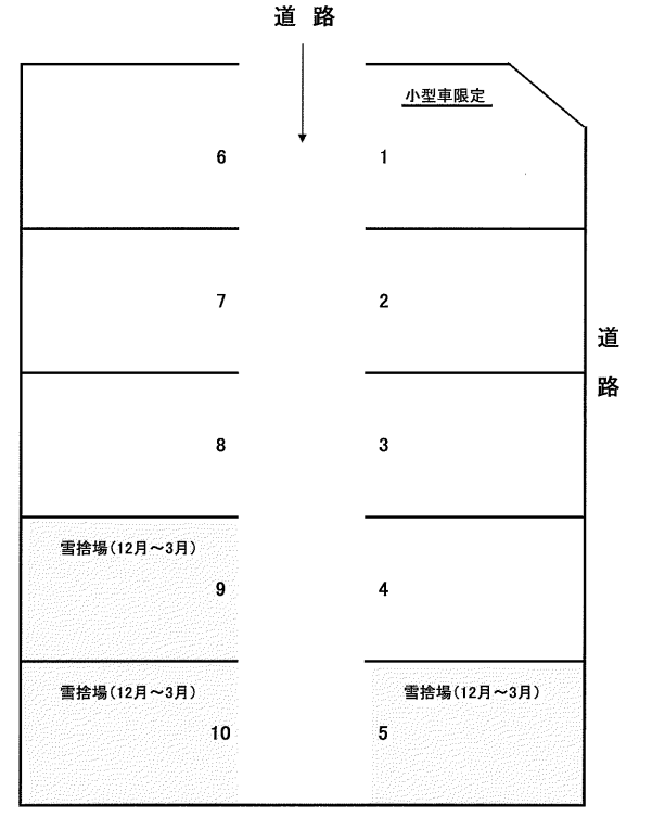 本通11丁目北18駐車場の駐車配置図
