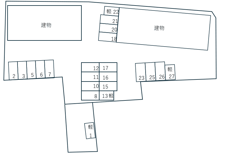 Grand Chariot A・B別駐車場の駐車配置図