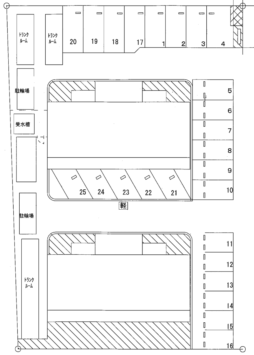 エル・セレーノ七日市の駐車配置図