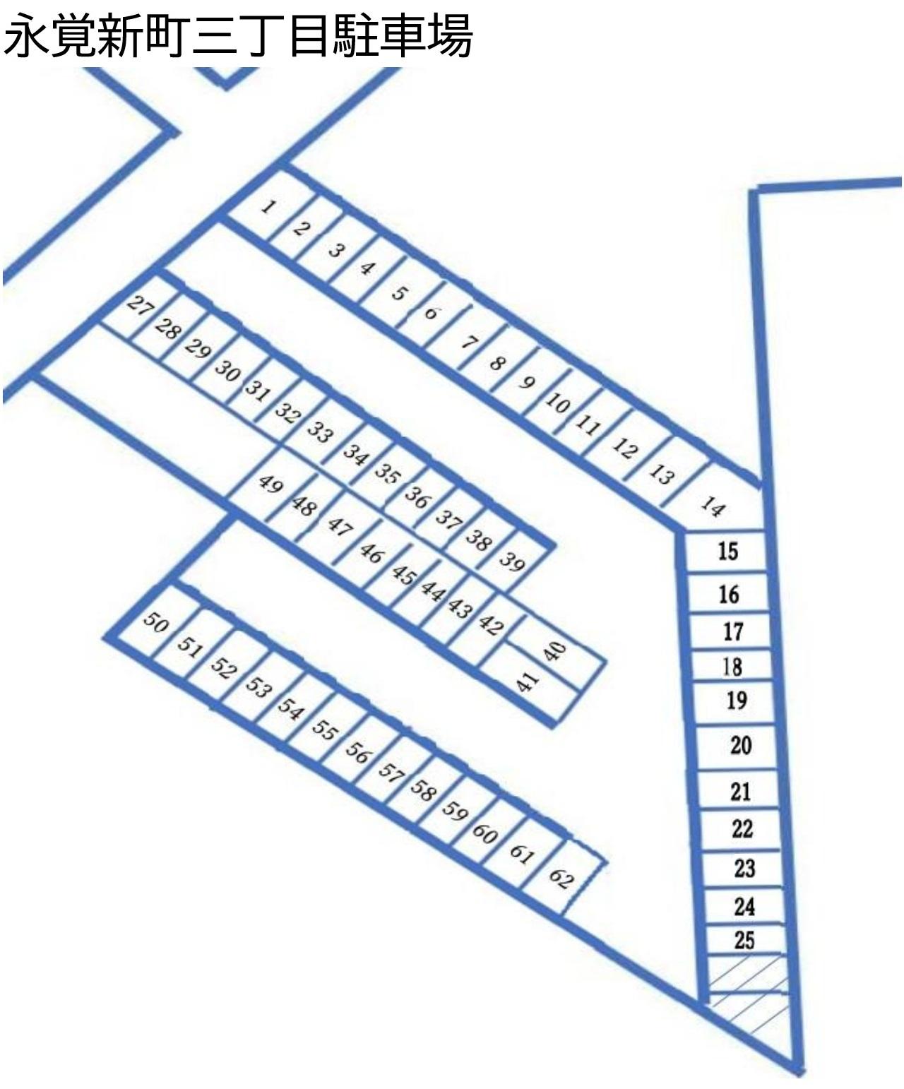 永覚新町三丁目駐車場の駐車配置図