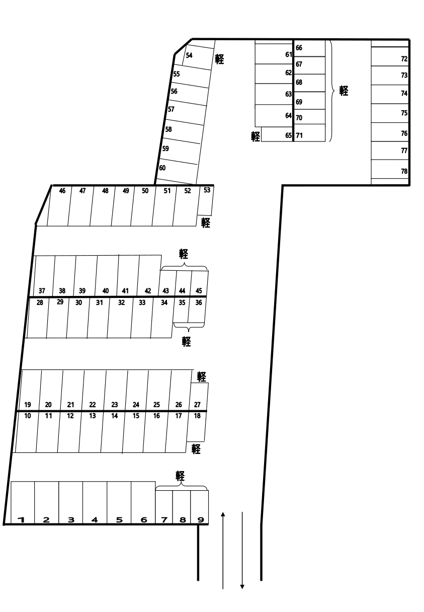 赤池パーキングの駐車配置図