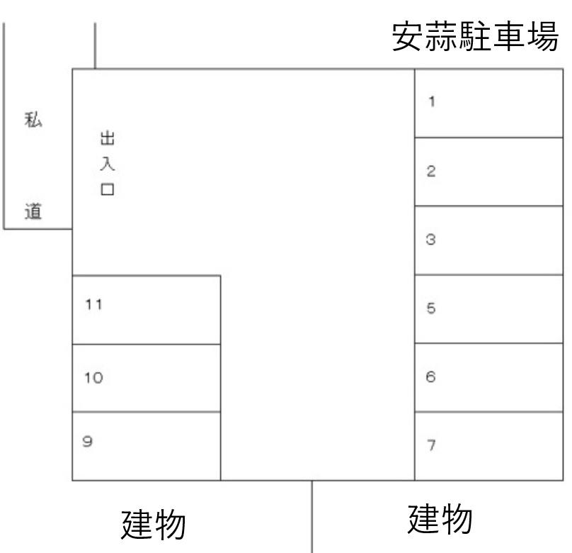 安蒜駐車場の駐車配置図