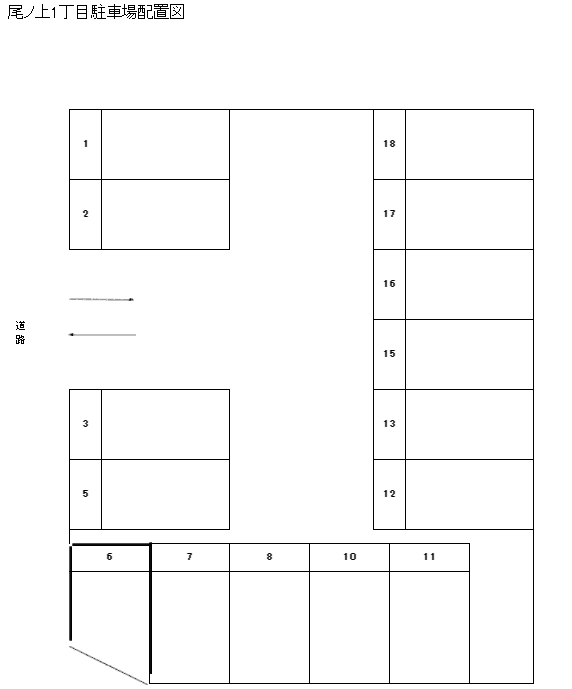 尾ノ上1丁目駐車場の駐車配置図
