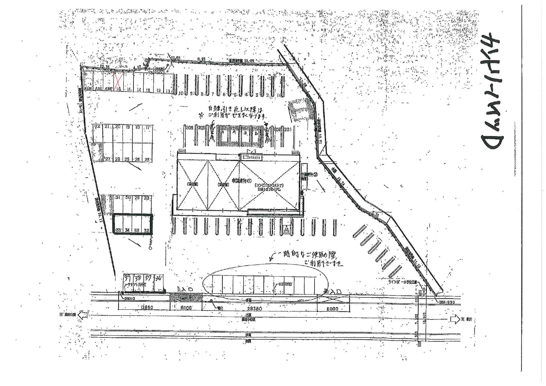 南城町2丁目パーキング(カントリーハイツD駐車場)の駐車配置図
