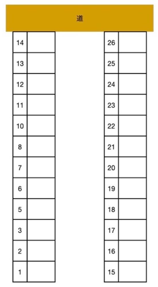 福井八屋2131駐車場の駐車配置図