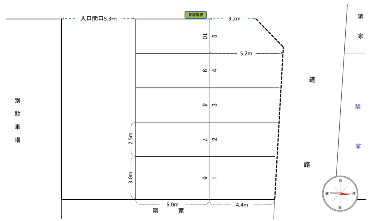 中野駐車場の駐車配置図