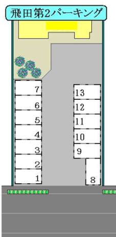 飛田第2パーキングの駐車配置図