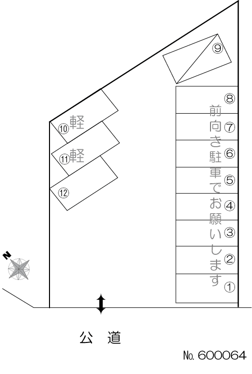 旭ヶ丘町森(関)駐車場の駐車配置図