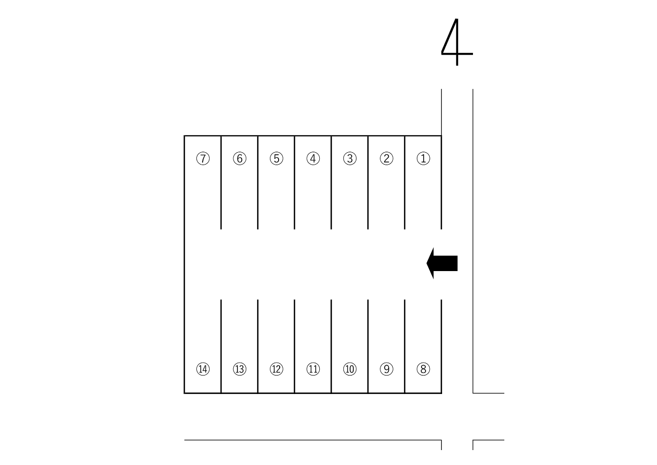 ニューメック月極駐車場の駐車配置図