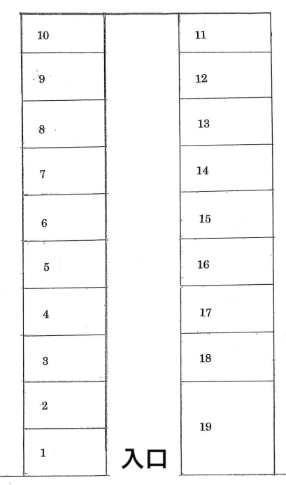 中嶋駐車場 AN-1の駐車配置図