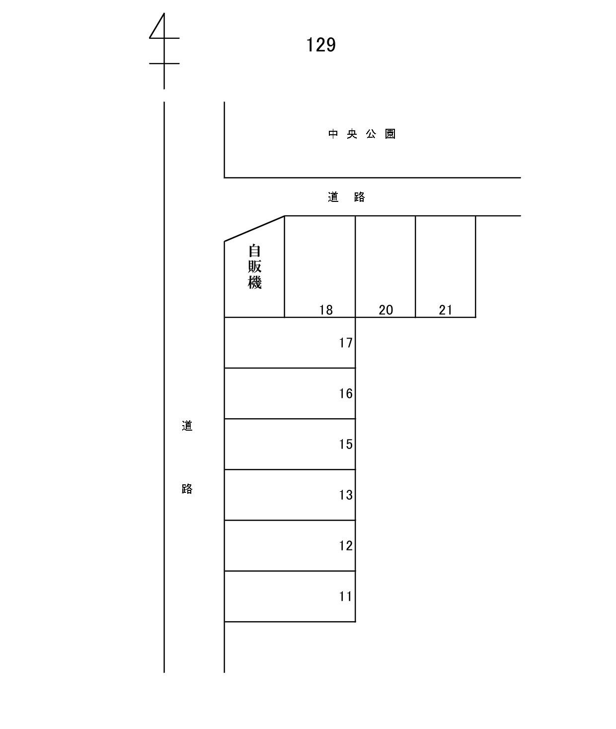 岩倉-129の駐車配置図