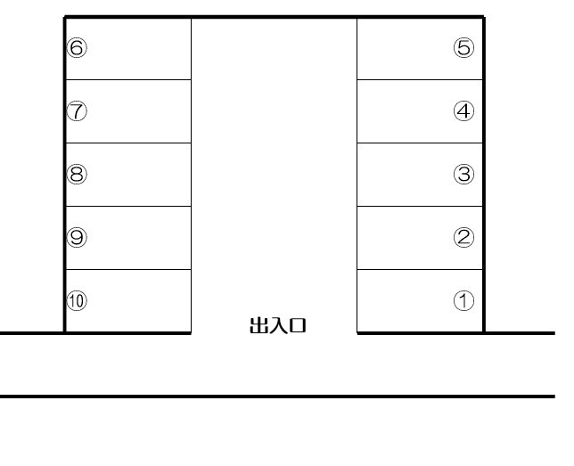 伊藤公園前駐車場の駐車配置図