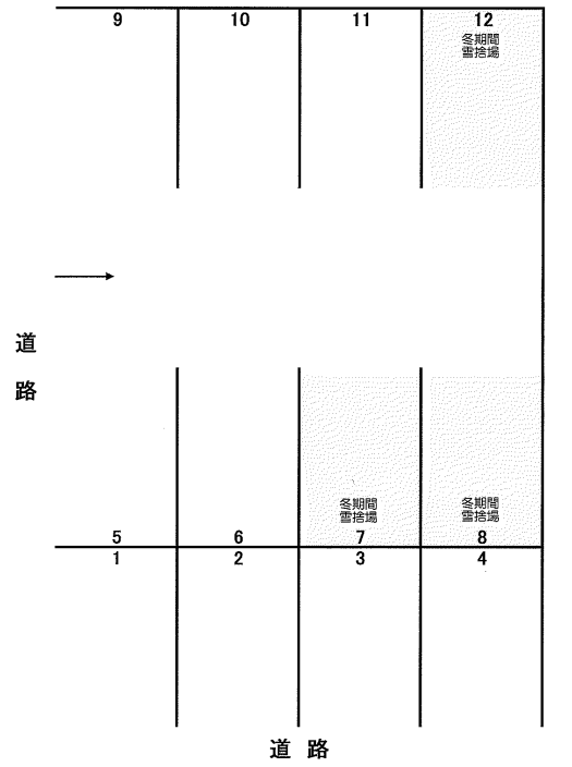 北21条東14丁目9-3駐車場の駐車配置図