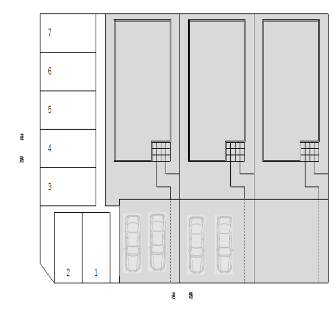 PA並木第2月極駐車場の駐車配置図
