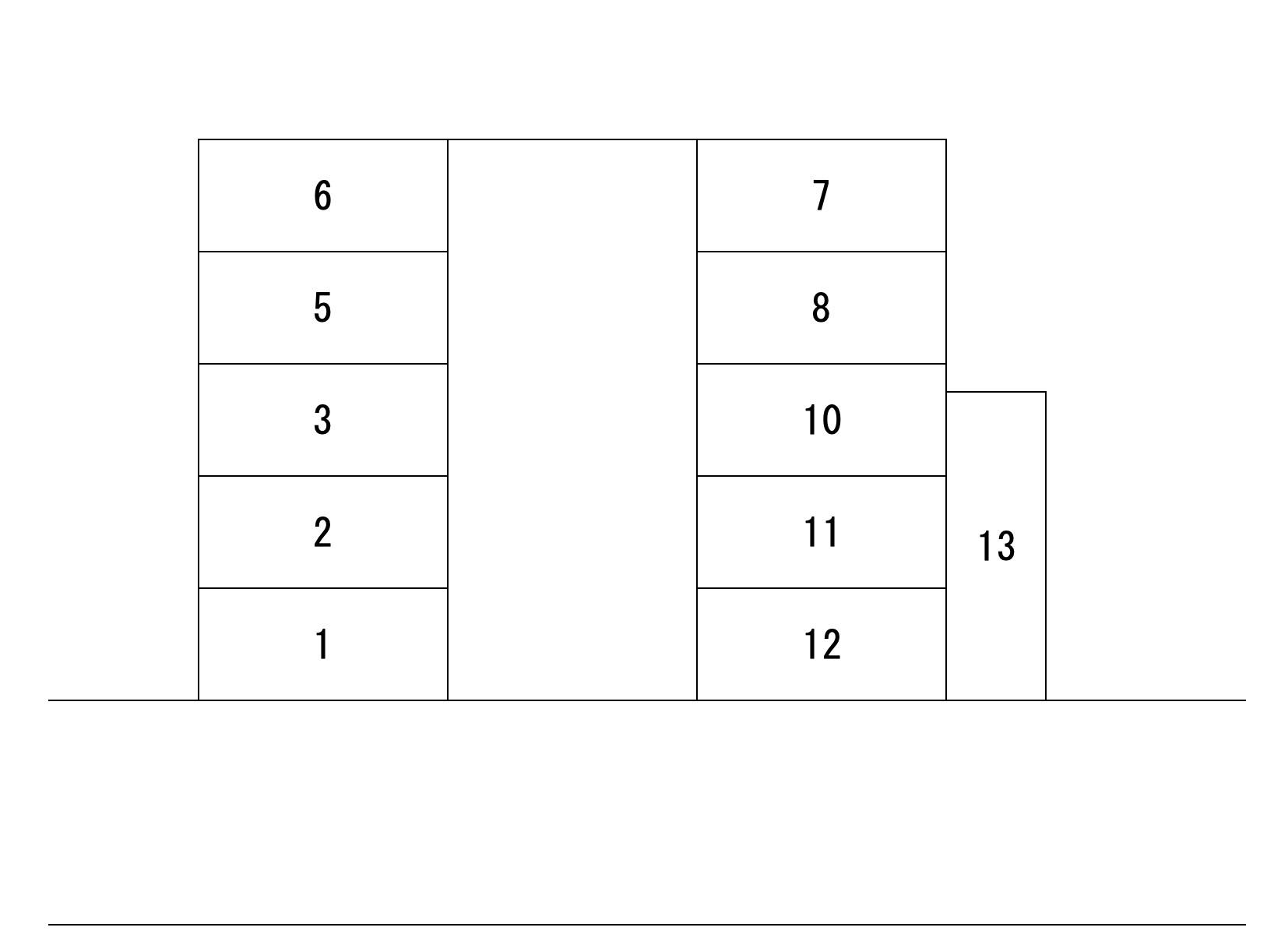 八幡東1丁目ガレージの駐車配置図