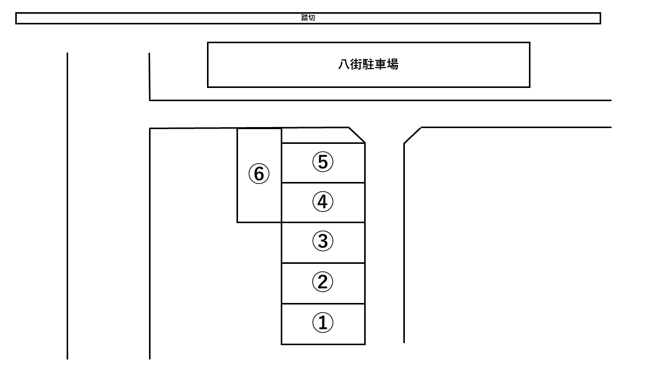 JR八街駅第二北側専用駐車場の駐車配置図
