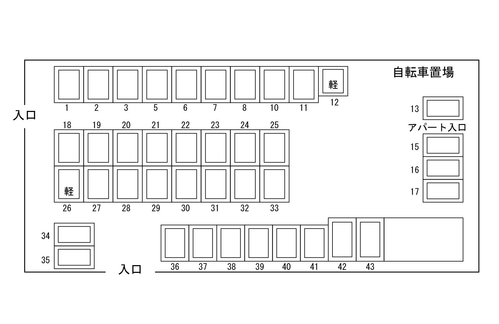 かどや第1駐車場の駐車配置図