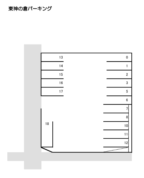 東神の倉パーキングの駐車配置図