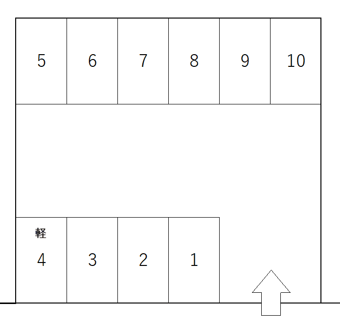 大西駐車場の駐車配置図