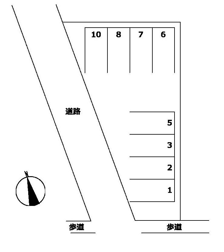 村上(白銀)駐車場の駐車配置図
