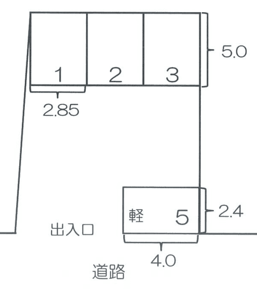 柏町1丁目2558番地Pの駐車配置図
