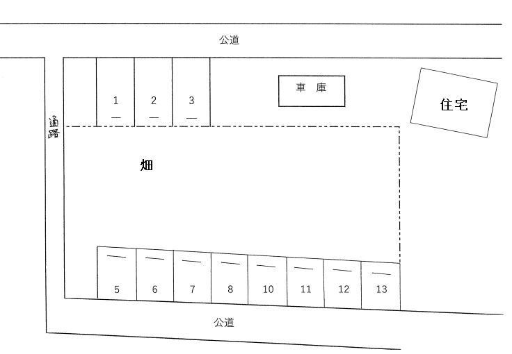 石塚駐車場の駐車配置図