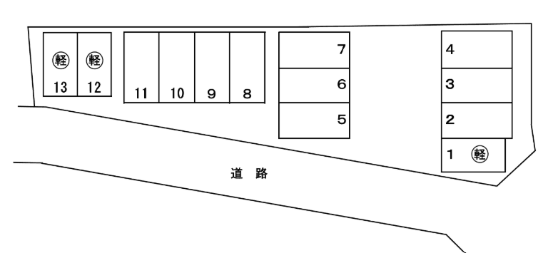 秋源第四駐車場の駐車配置図