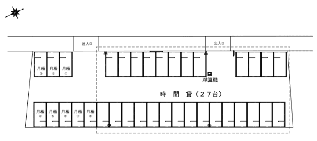 クレスト桔梗が丘駅前の駐車配置図