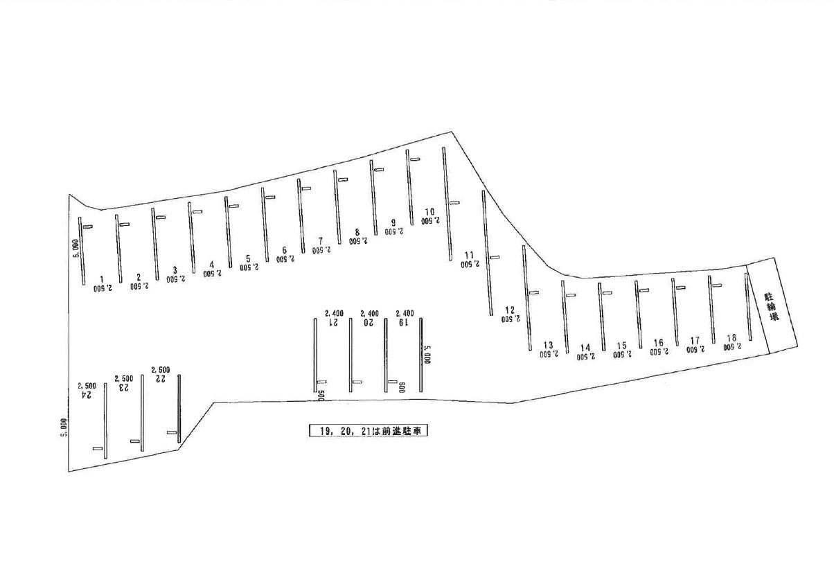 ルーク船越外ガレージ の駐車配置図
